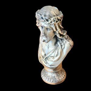 Antique Small Bust of Jesus with The Crown of Thorns